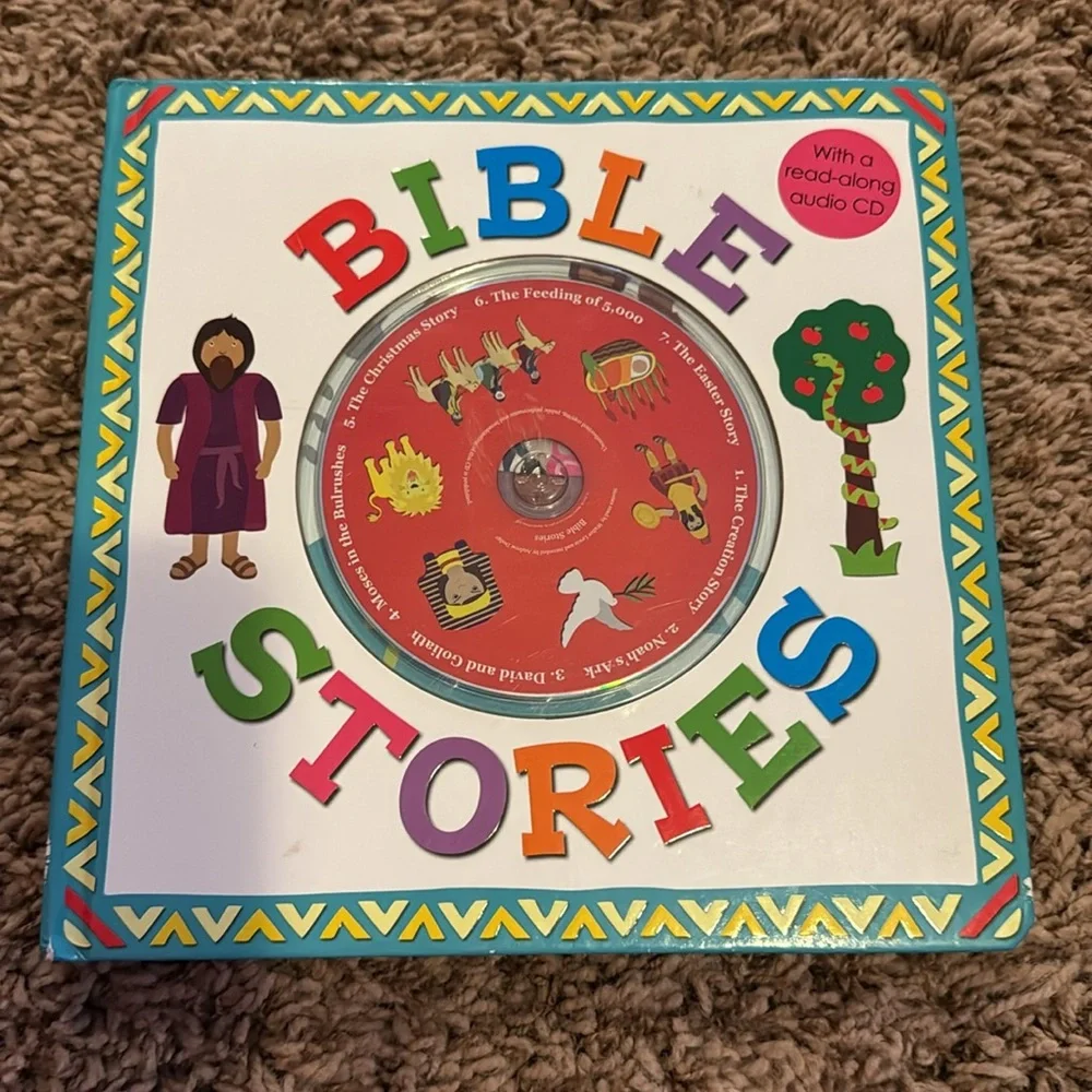 Bible stories book with a read along audio CD USED book inscribed to someone - Picture 8 of 12